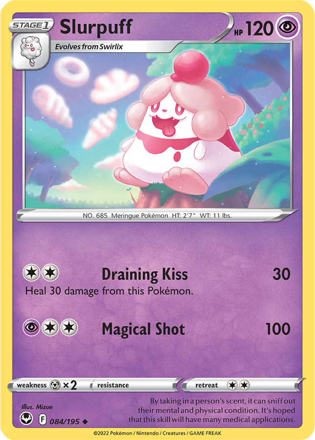 Slurpuff 084/195 Non-Holo Silver Tempest Pokemon Card