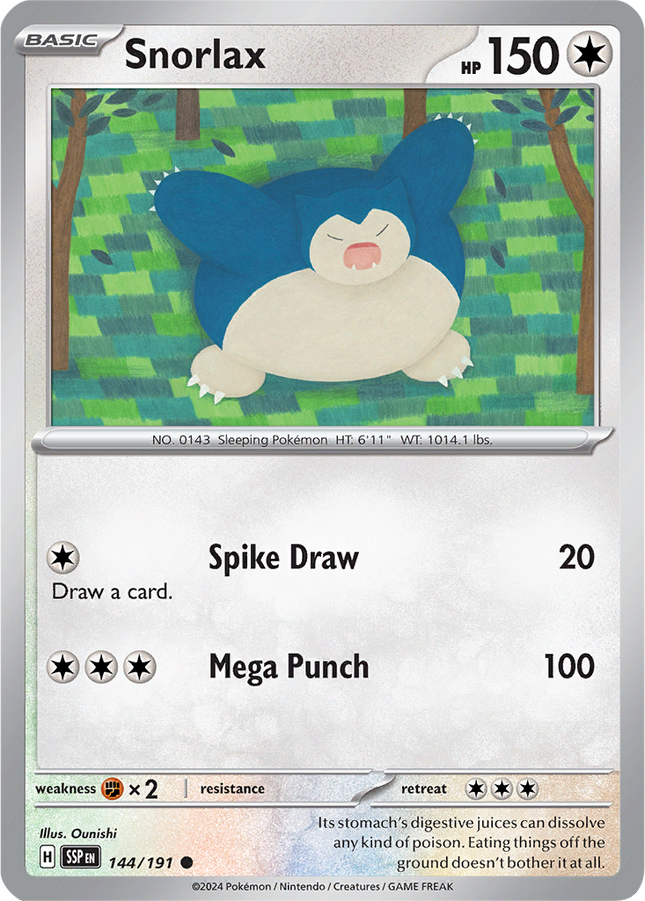 Snorlax 144/191 Non-Holo Surging Sparks Pokemon Card