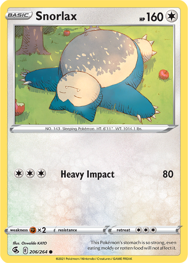 Snorlax 206/264 Non-Holo Fusion Strike Pokemon Card
