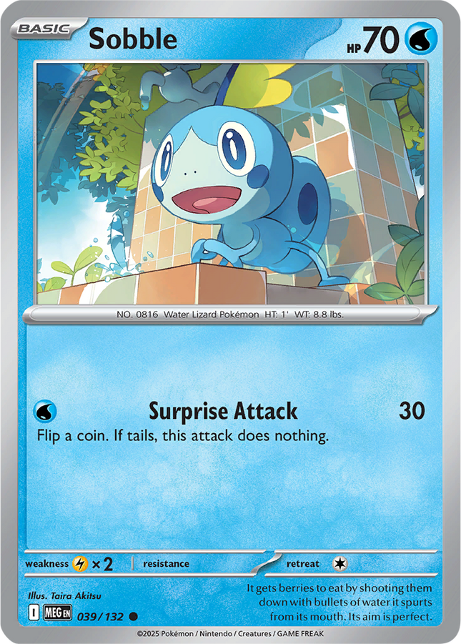 Sobble 039/132 Non-Holo Mega Evolution Pokemon Card