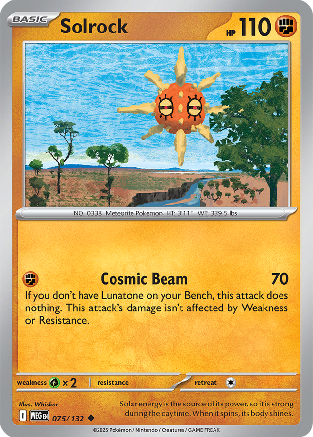 Solrock 075/132 Non-Holo Mega Evolution Pokemon Card
