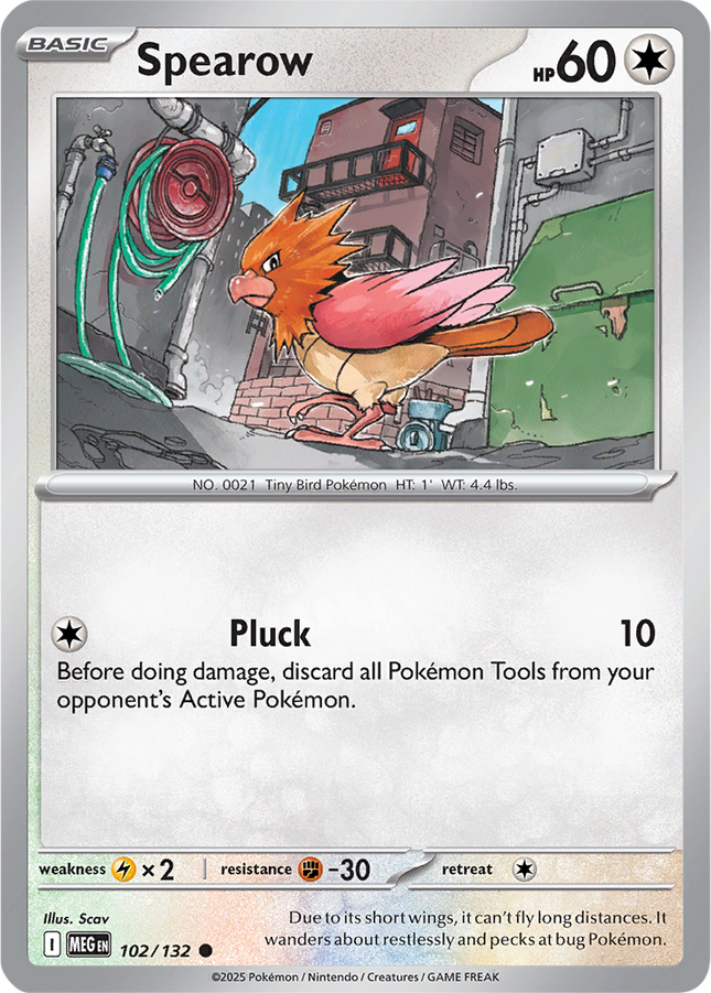 Spearow 102/132 Non-Holo Mega Evolution Pokemon Card