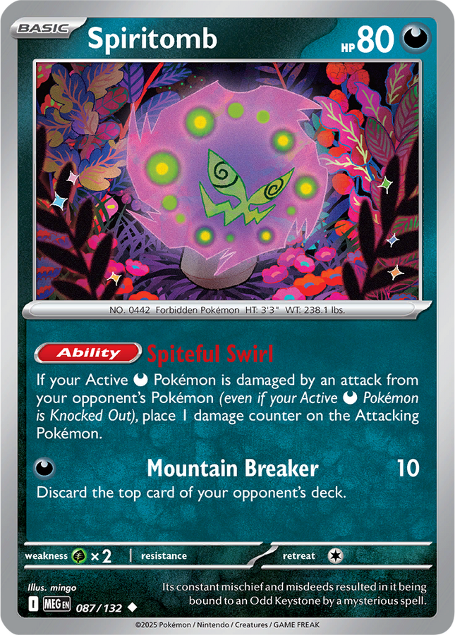 Spiritomb 087/132 Reverse Holo Mega Evolution Pokemon Card