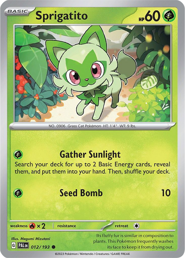 Sprigatito 012/193 Non-Holo Paldea Evolved Pokemon Card