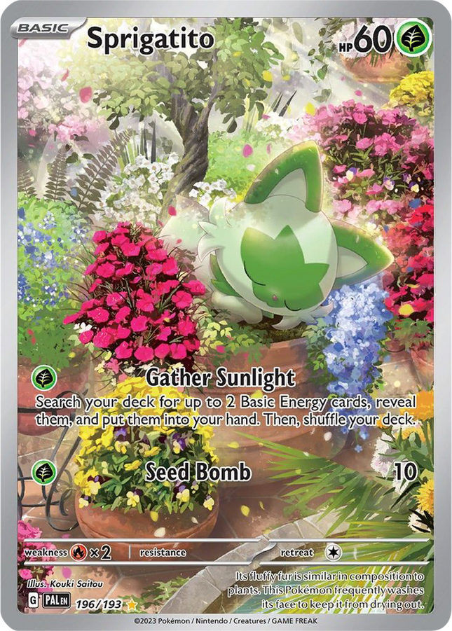 Sprigatito 196/193 Illustration Rare Paldea Evolved Pokemon Card