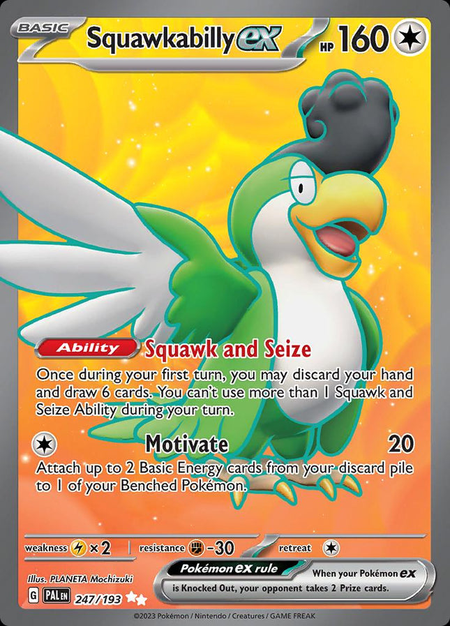 Squawkabilly ex 247/193 Ultra Rare – Paldea Evolved Expansion | Pokémon TCG English