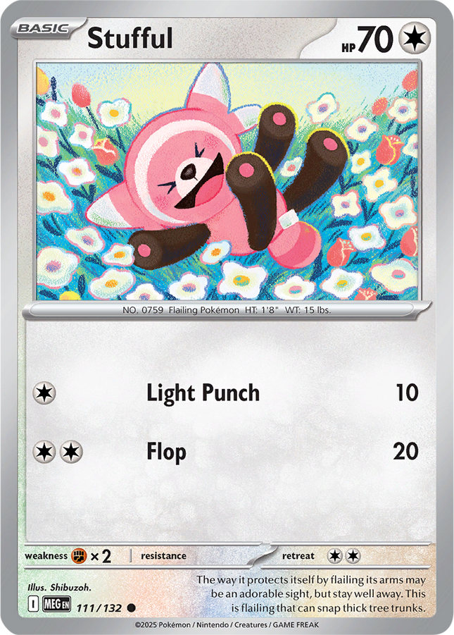 Stufful 111/132 Non-Holo Mega Evolution Pokemon Card