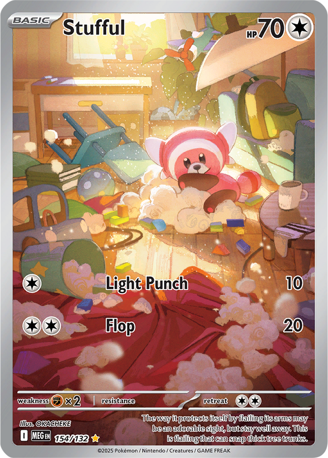 Stufful 154/132 Illustration Rare Mega Evolution Pokemon Card