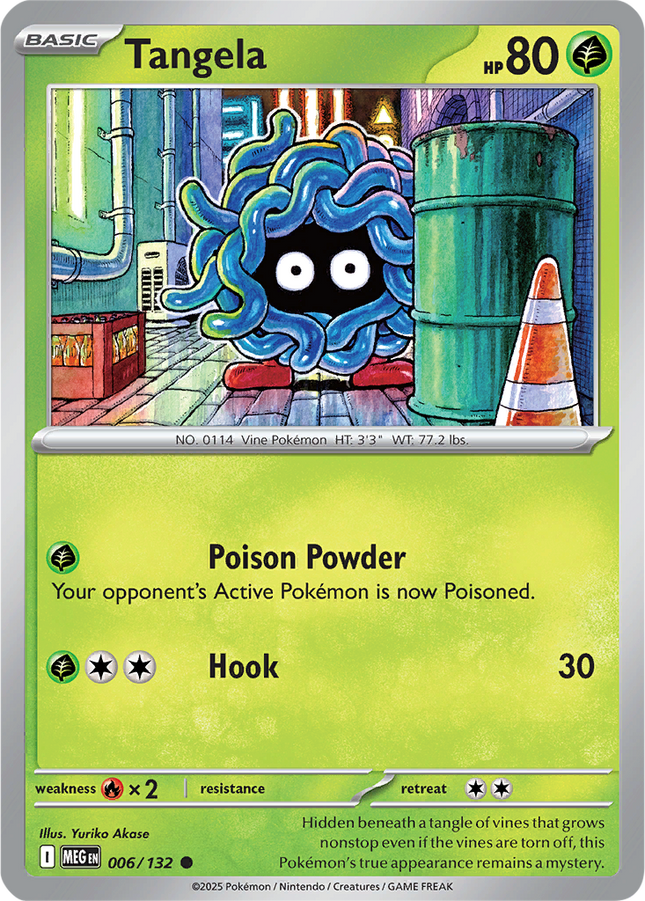 Tangela 006/132 Reverse Holo Mega Evolution Pokemon Card