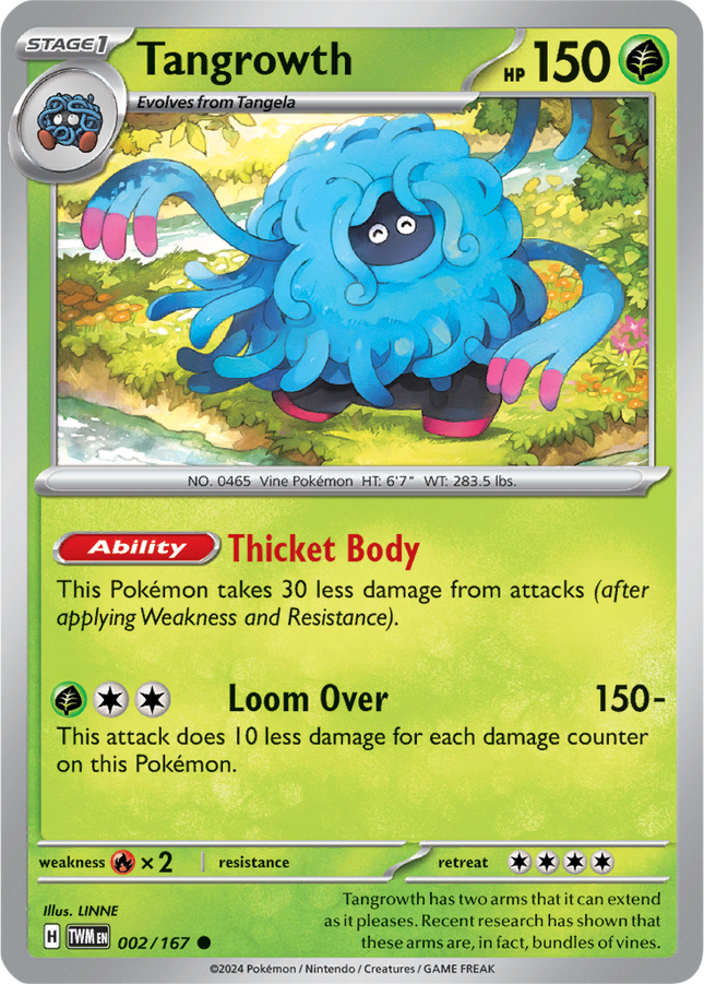 Tangrowth 002/167 Non-Holo Twilight Masquerade Pokemon Card