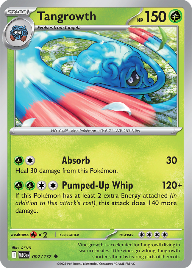 Tangrowth 007/132 Non-Holo Mega Evolution Pokemon Card