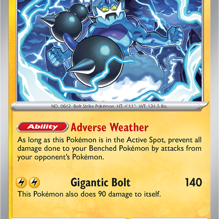 Thundurus 070/197 Reverse Holo Obsidian Flames Pokemon Card