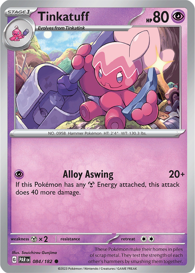 Tinkatuff 084/182 Reverse Holo Paradox Rift Pokemon Card