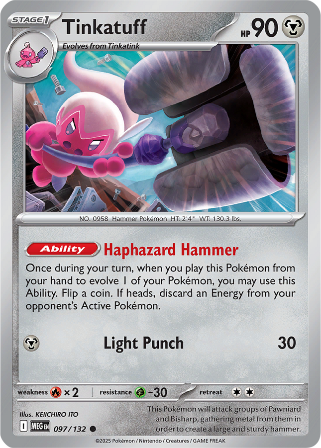 Tinkatuff 097/132 Non-Holo Mega Evolution Pokemon Card