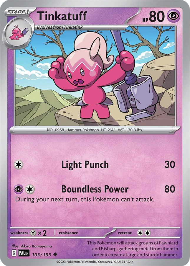 Tinkatuff 103/193 Reverse Holo Paldea Evolved Pokemon Card