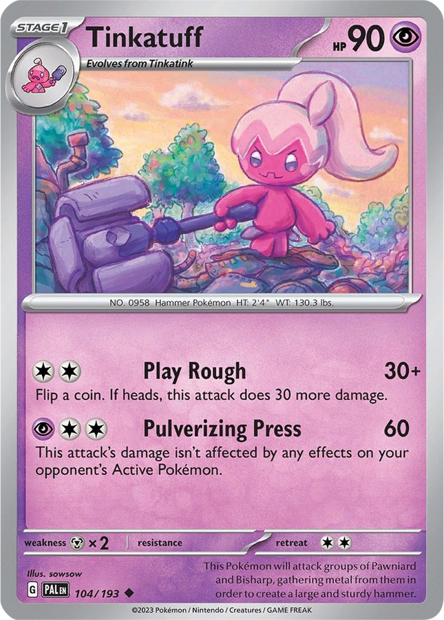 Tinkatuff 104/193 Reverse Holo Paldea Evolved Pokemon Card