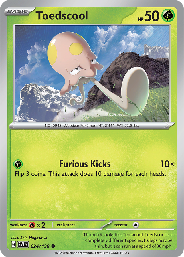 Toedscool 024/198 Non-Holo Scarlet & Violet Base Set Pokemon Card