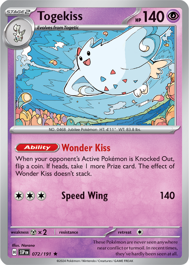 Togekiss 072/191 Holo Surging Sparks Pokemon Card
