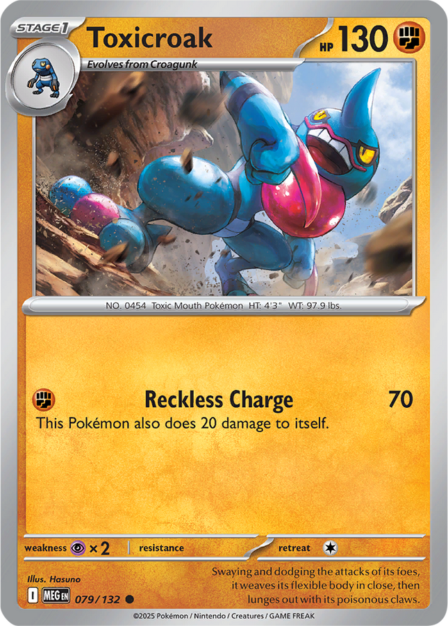 Toxicroak 079/132 Non-Holo Mega Evolution Pokemon Card