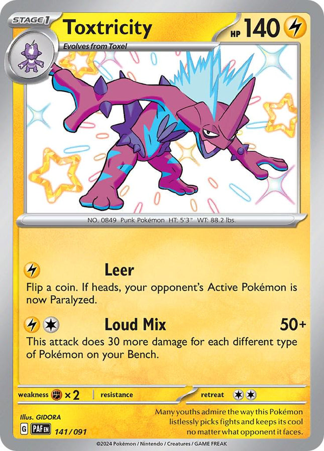 Toxtricity 141/091 Shiny Rare – Paldean Fates | Pokémon TCG English