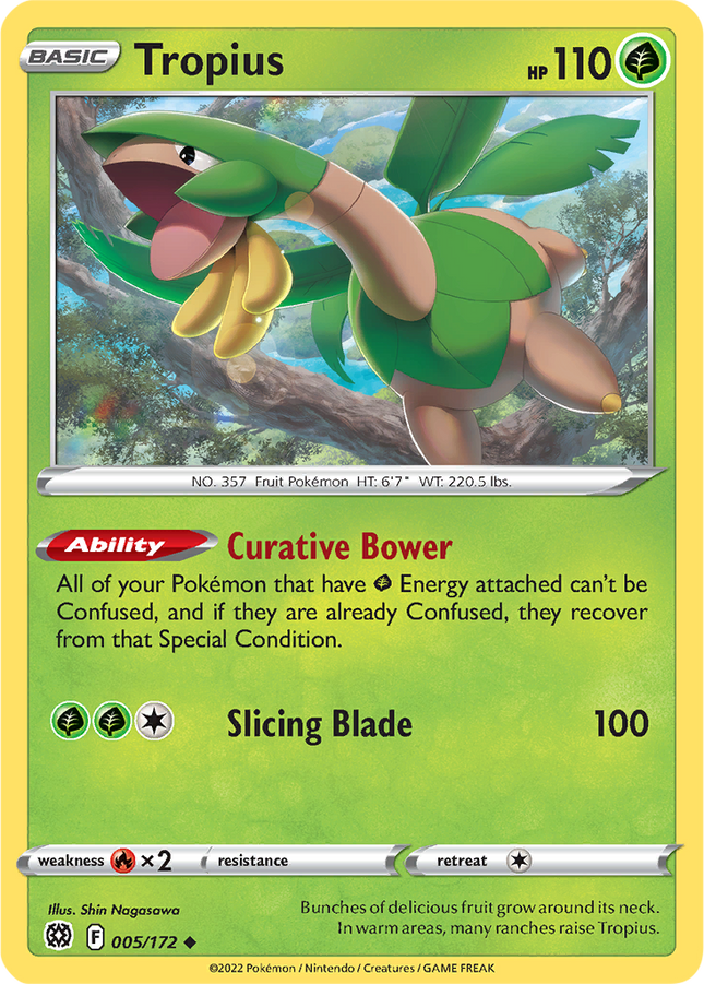 Tropius 005/172 Non-Holo Brilliant Stars Pokemon Card