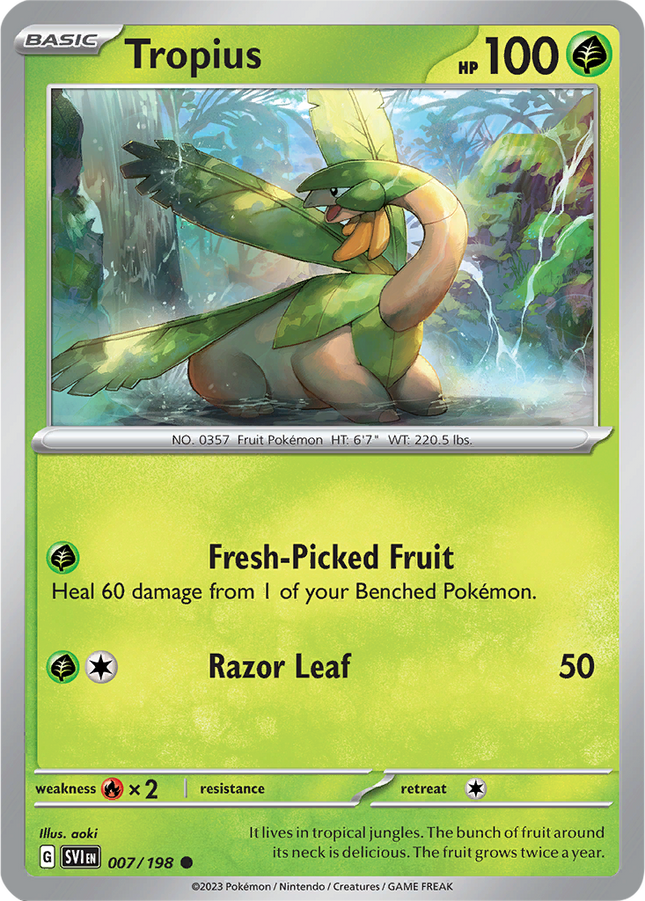 Tropius 007/198 Non-Holo Scarlet & Violet Base Set Pokemon Card