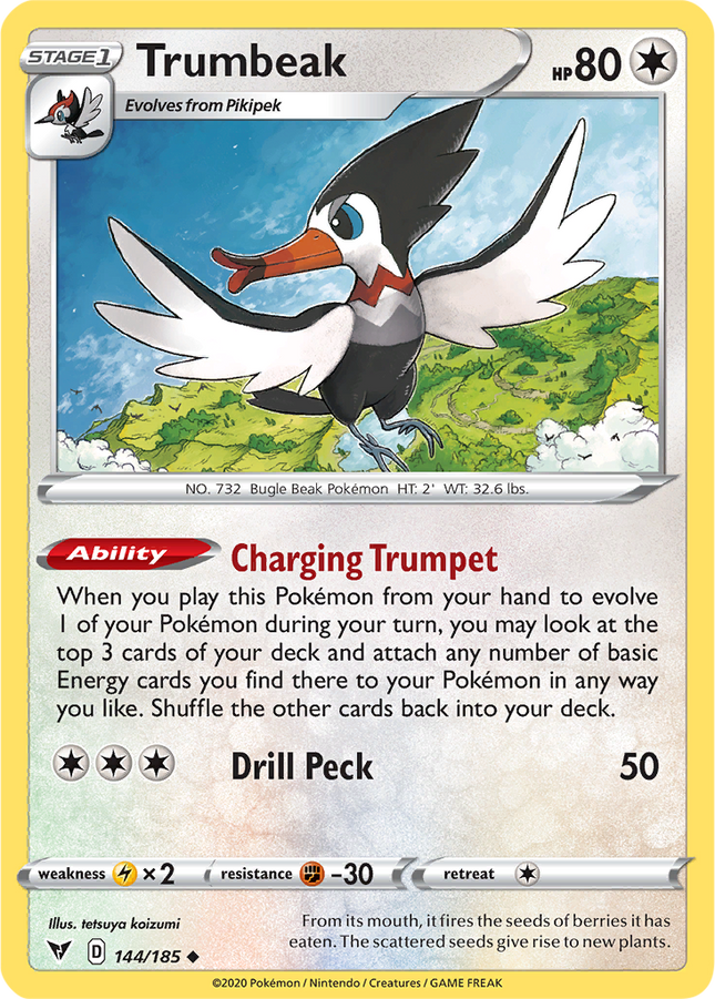 Trumbeak 144/185 Non-Holo Vivid Voltage Pokemon Card