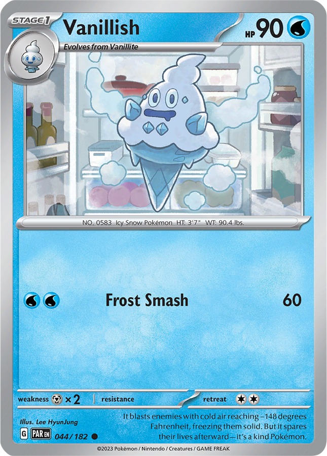 Vanillish 044/182 Reverse Holo Paradox Rift Pokemon Card