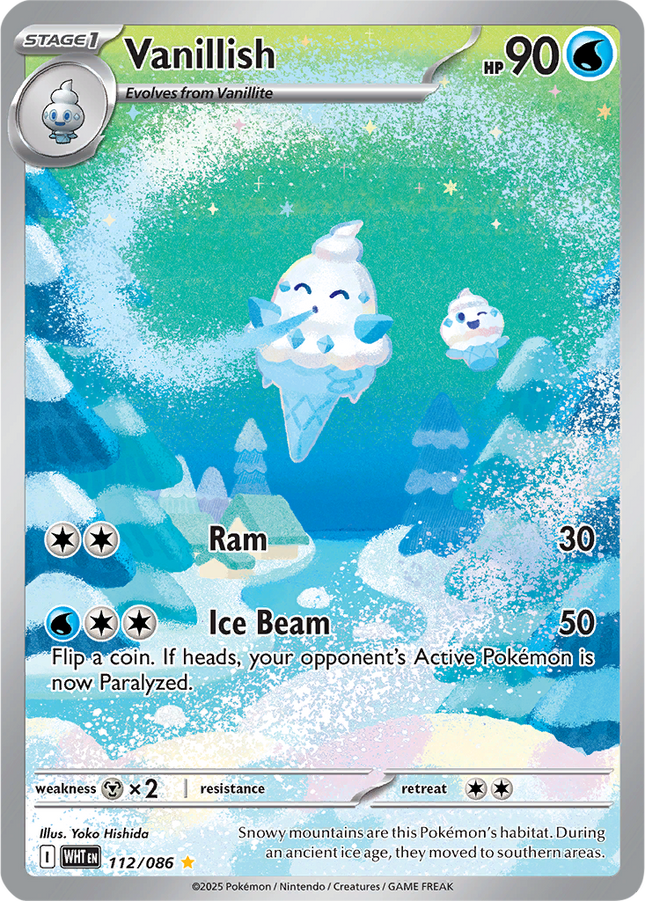 Vanillish 112/086 Illustration Rare White Flare Pokemon Card