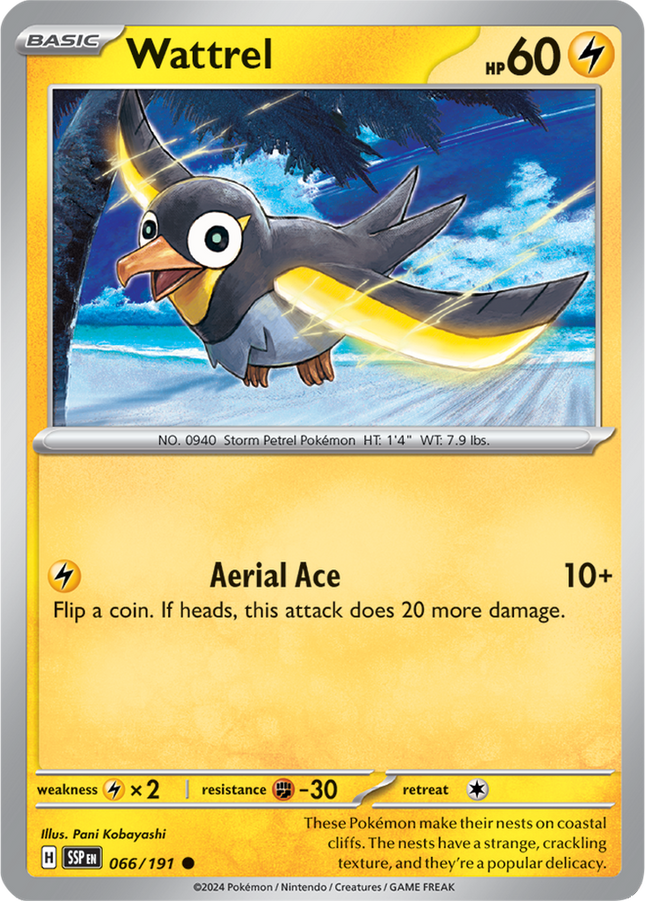 Wattrel 066/191 Reverse Holo Surging Sparks Pokemon Card