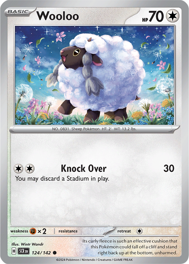 Wooloo 124/142 Reverse Holo Stellar Crown Pokemon Card