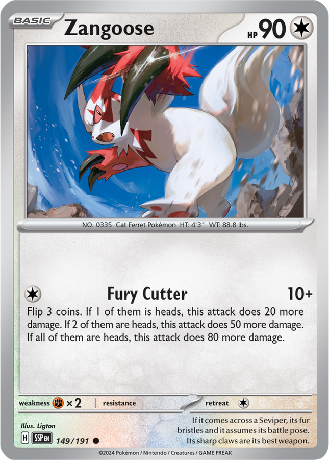 Zangoose 149/191 Reverse Holo Surging Sparks Pokemon Card